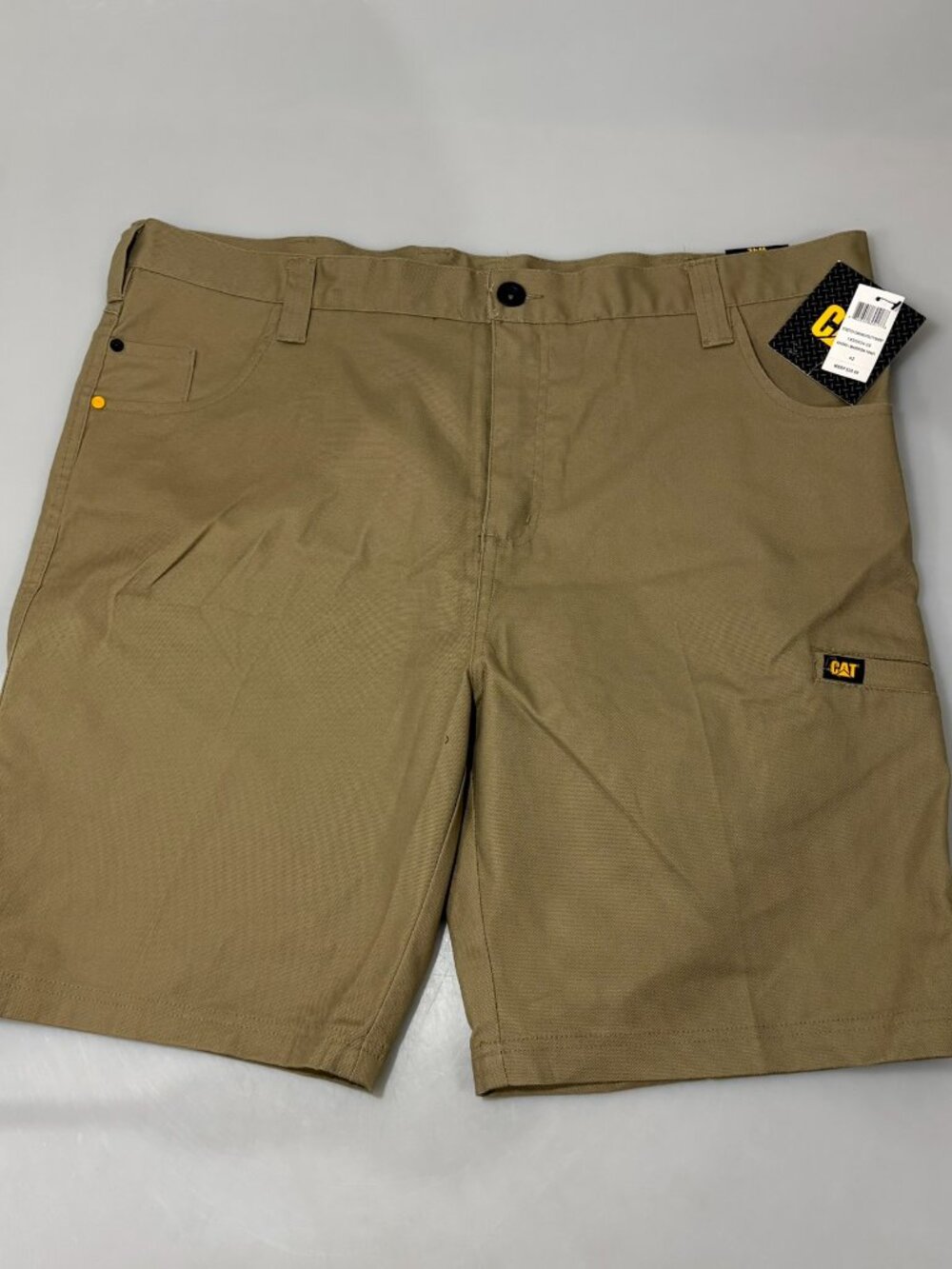 Caterpillar 42 Khaki Stretch Canvas Utility Cargo Shorts NEW